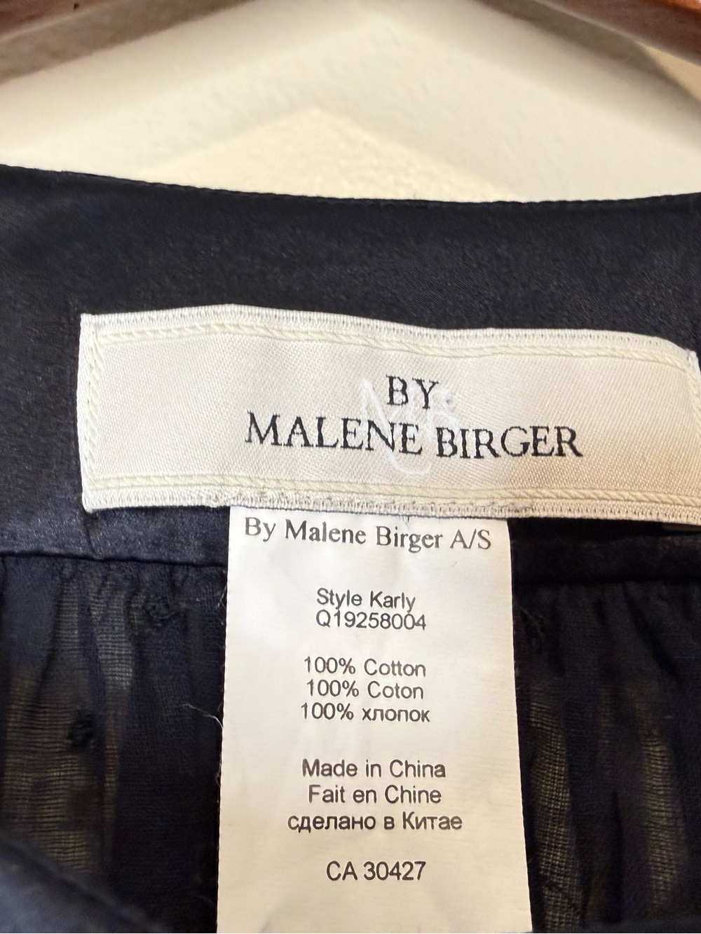 BY MALENE BIRGER Karly Blouse tunic crinkle chiffon peasant navy blue size 38 - Picture 5 of 10